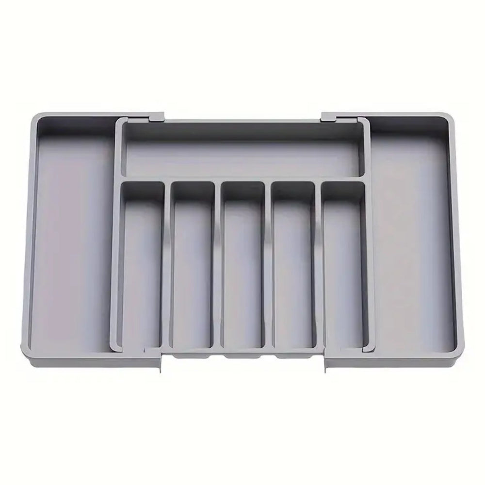 Organizador de Cubiertos Extensible 8 Compartimientos Gris