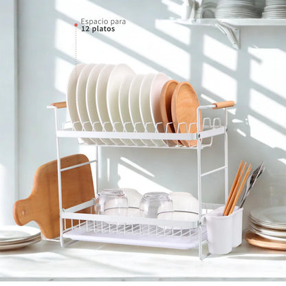 Secaplatos Escurridor Acero Inox Bilbao 2 Niveles