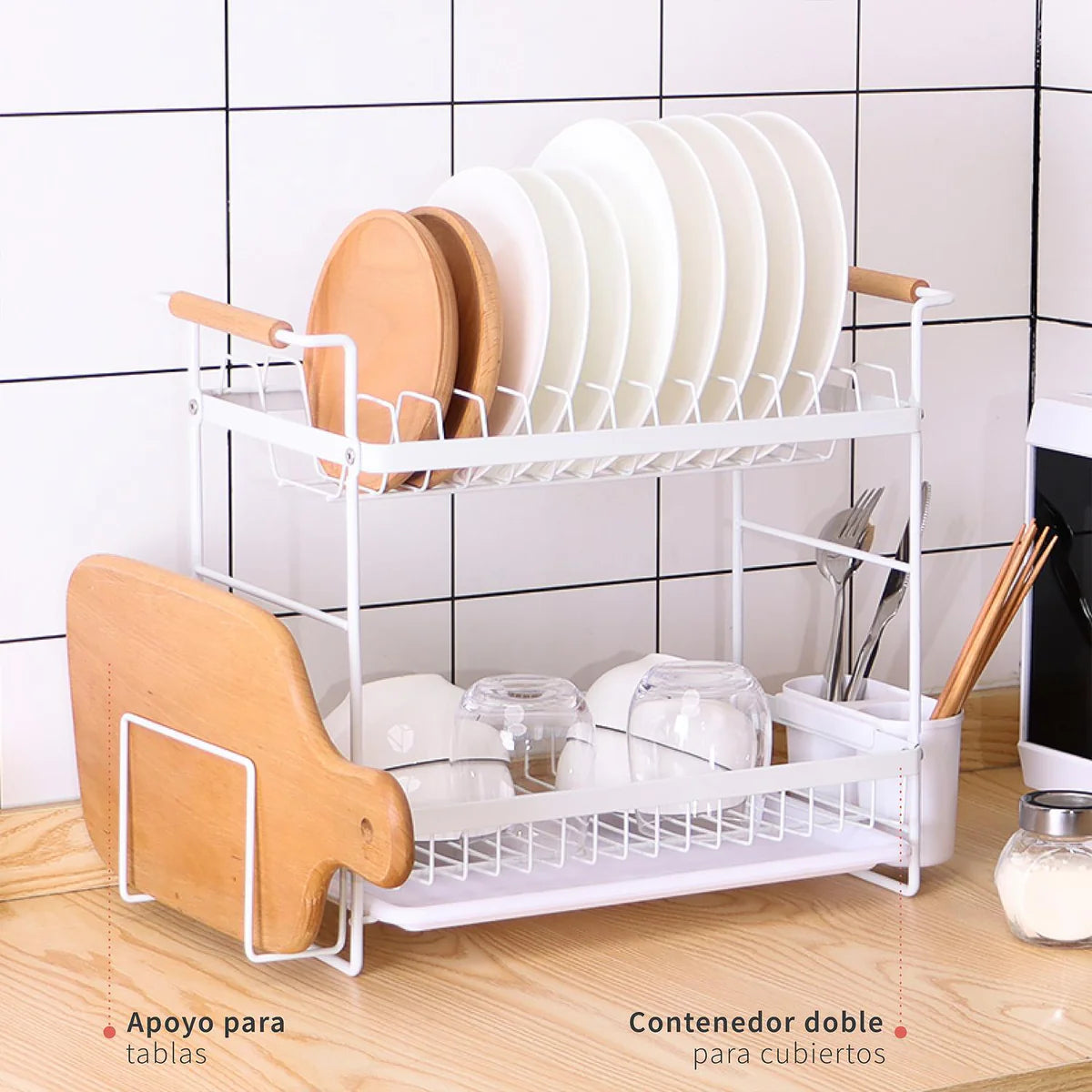 Secaplatos Escurridor Acero Inox Bilbao 2 Niveles