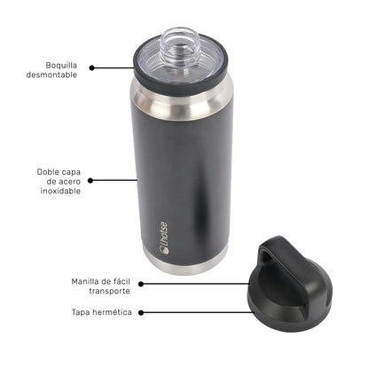 Botella Térmica Insulada Indo 800ml Lhotse Color Negro