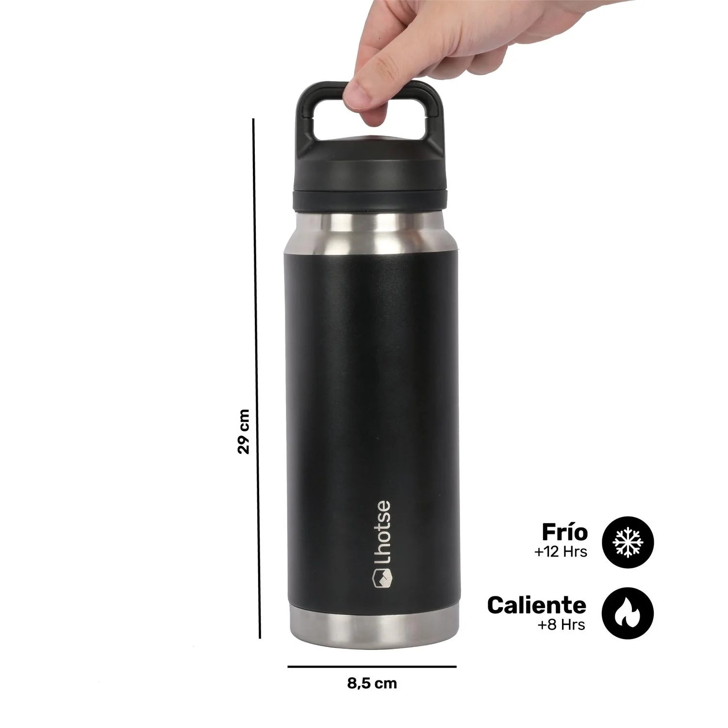 Botella Térmica Insulada Indo 800ml Lhotse Color Negro