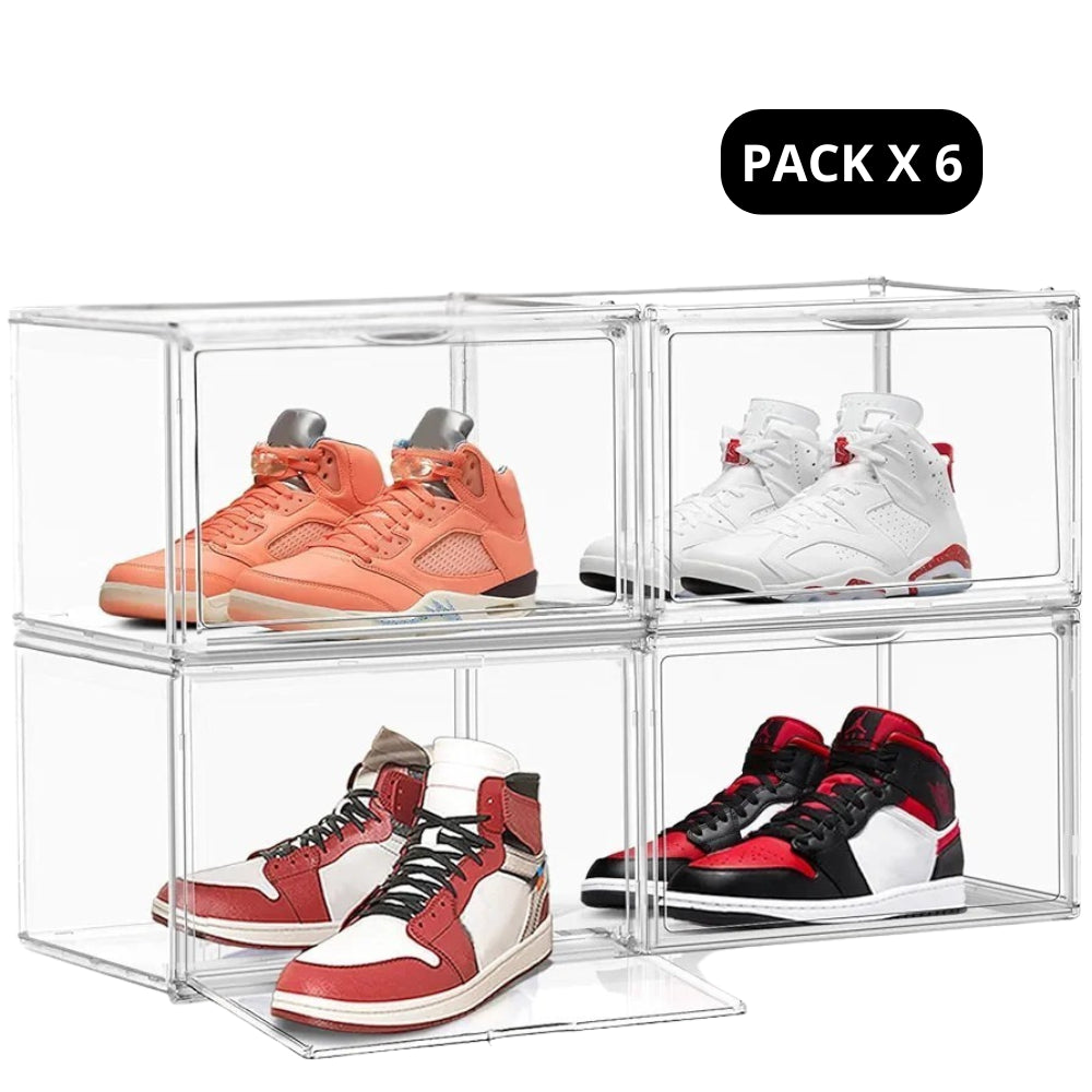 Pack de 6 Cajas Organizadoras de Zapatos Acrílica