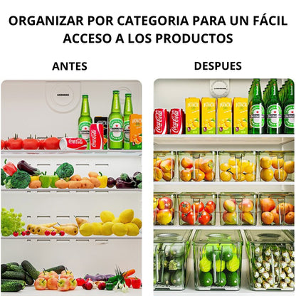 Pack de 3 Organizadores Transparentes con Mango y Tapa