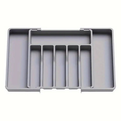 Organizador de Cubiertos Extensible 8 Compartimientos Gris