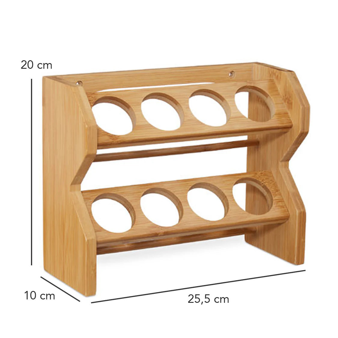 Especiero Condimentos de Madera 8 Frascos Vidrio