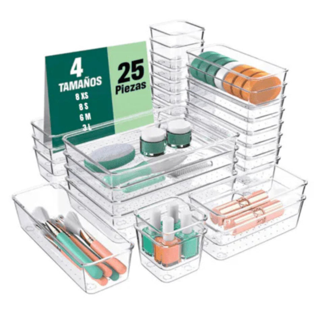 Set de 25 Organizadores Transparentes para Cajones
