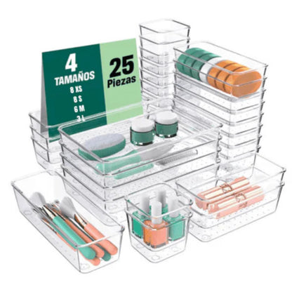 Set de 25 Organizadores Transparentes para Cajones