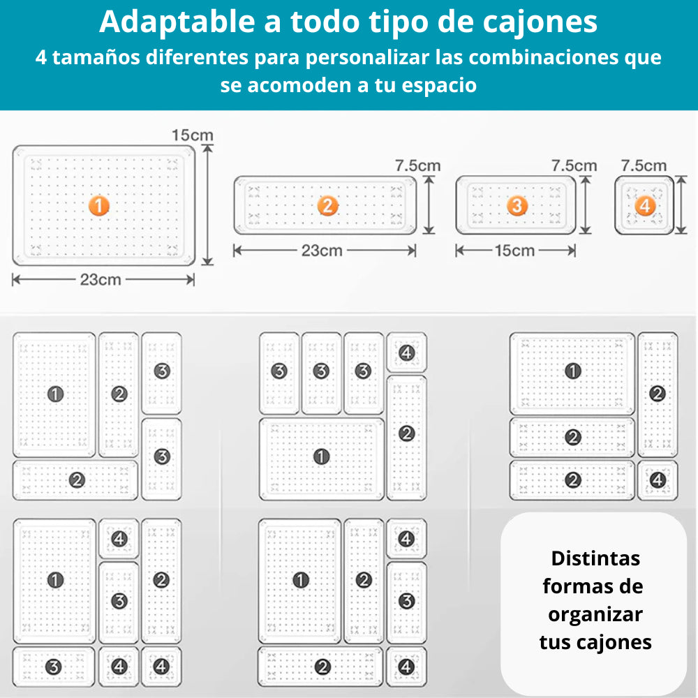 Set de 25 Organizadores Transparentes para Cajones