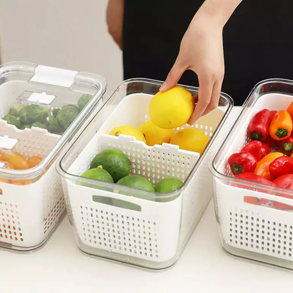Organizador Refrigerador con Cesta Mediana