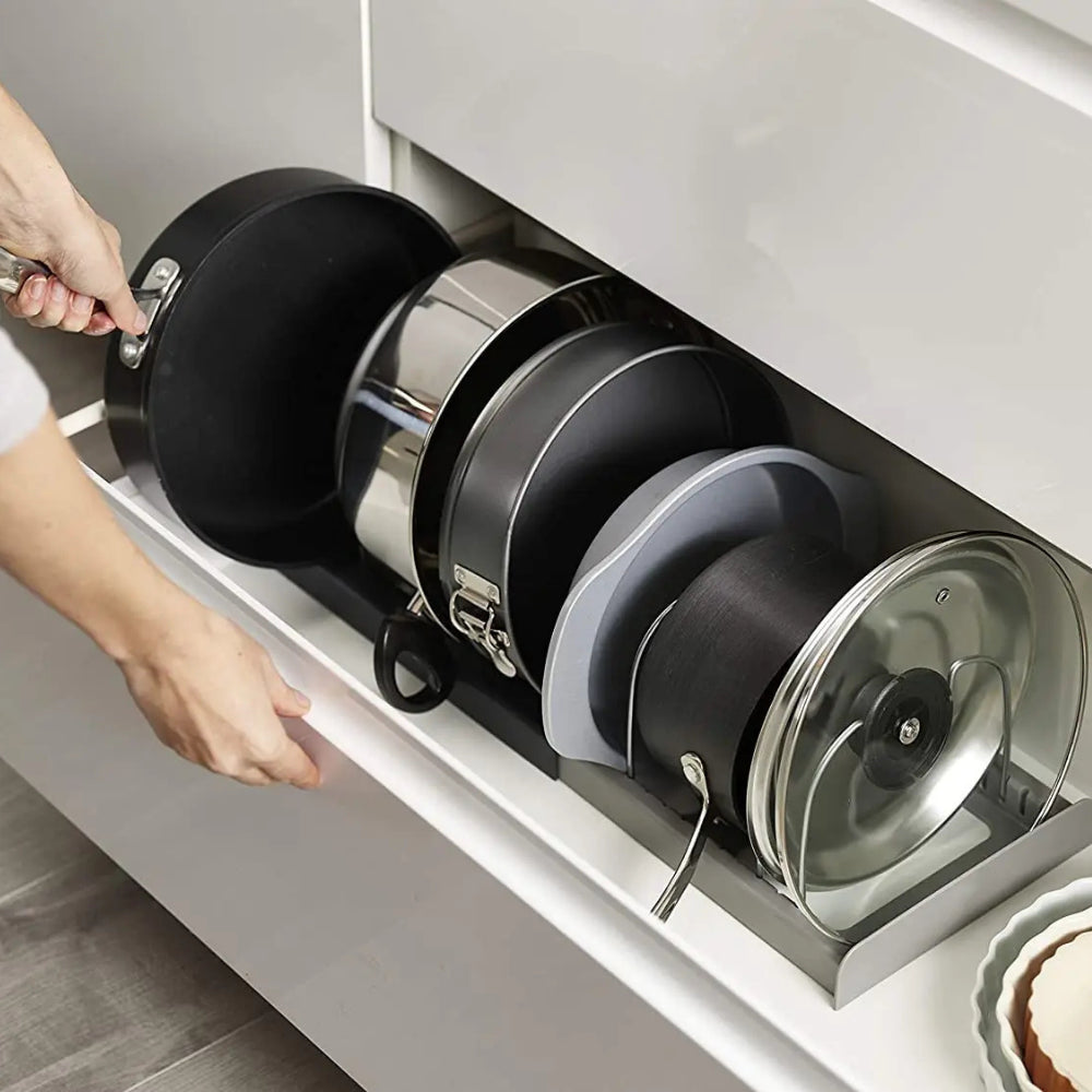 Organizador Extensible para Ollas, Tapas, Platos, Sartenes