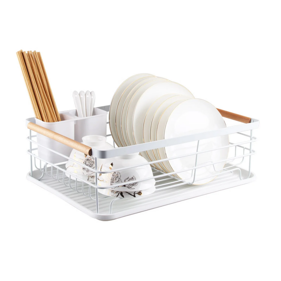 Secaplatos Escurridor 1 Nivel Acero Inox Blanco