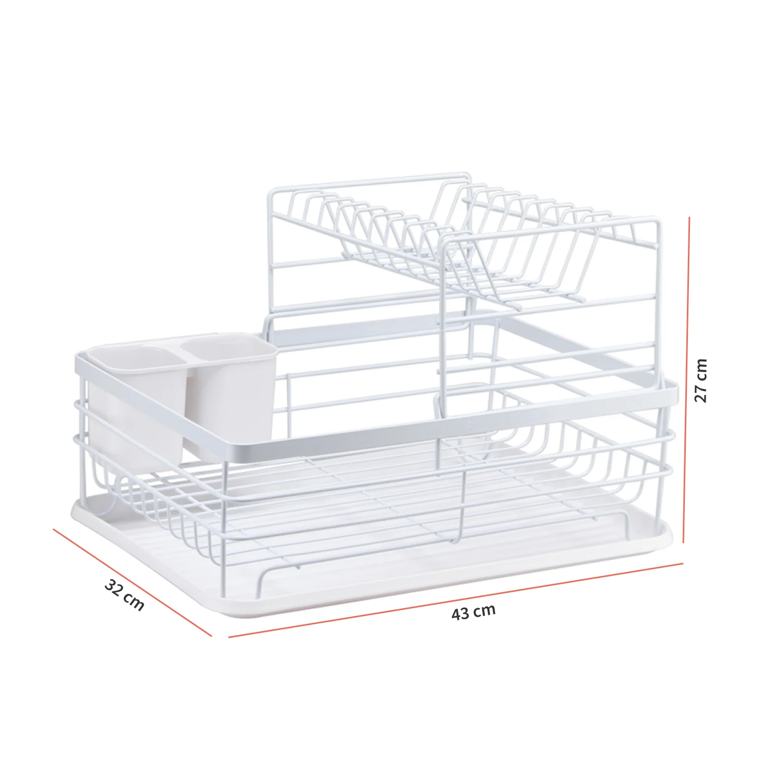 Secaplatos Escurridor 2 Niveles Acero Inox Blanco
