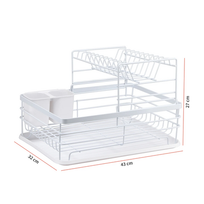 Secaplatos Escurridor 2 Niveles Acero Inox Blanco