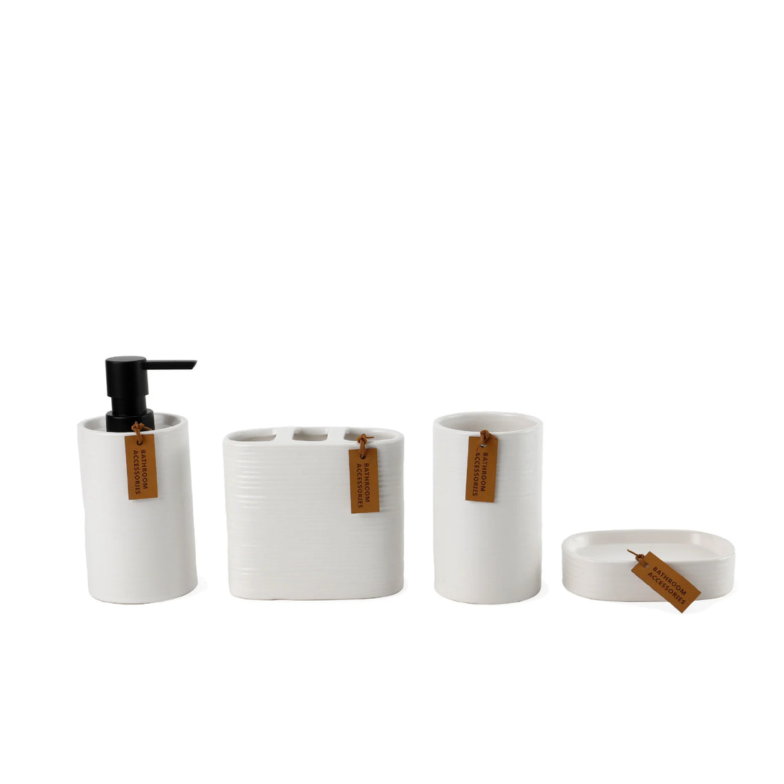 Set Accesorios de Baño 4pcs Cerámica Color Blanco