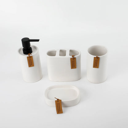 Set Accesorios de Baño 4pcs Cerámica Color Blanco