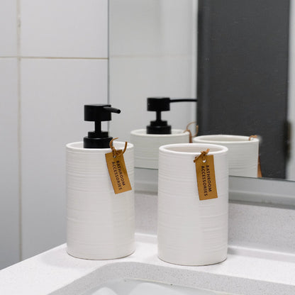 Set Accesorios de Baño 4pcs Cerámica Color Blanco