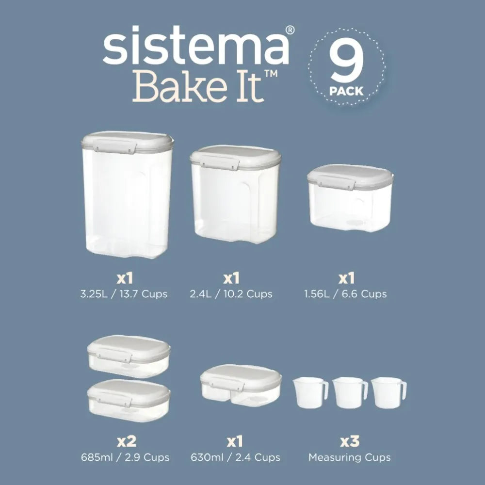 Set Herméticos Sistema Bake It 9 Piezas